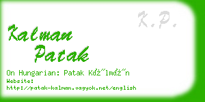 kalman patak business card